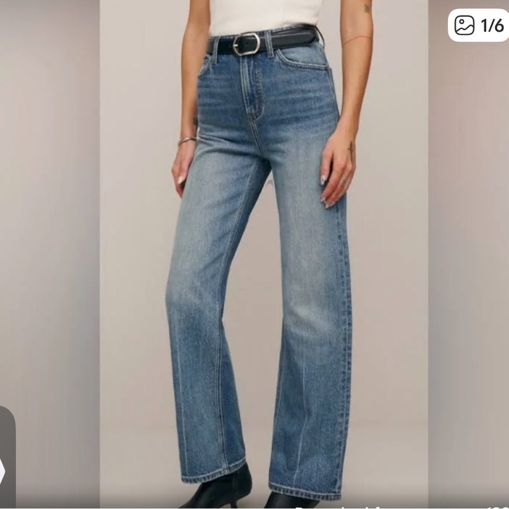 Reformation Wilder high rise wide leg cropped jeans, Merritt 28